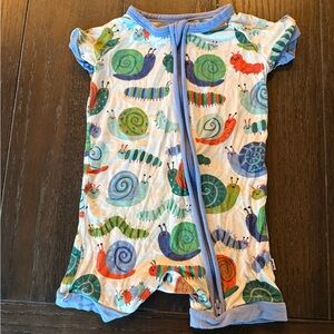 Little Sleepies Snail Print Shorties size 6-12m